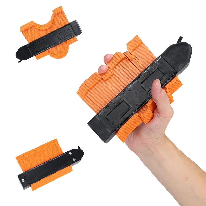 VortecSys Contour Gauge Tool (5 Inch-Orange) with Lock Irregular Shape Duplicator, Birthday Gifts for Men Dad, Cool Gadgets for Men, Outline Edge Angle Measuring Tool for Woodworking Flooring - Image 1